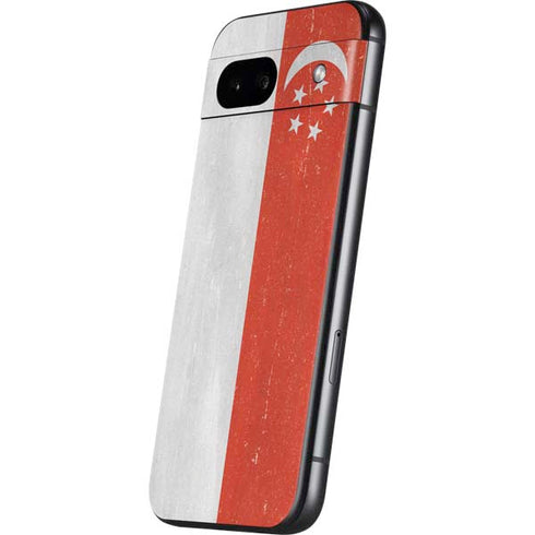 Singapore Flag Distressed Google Pixel 8a Skin
